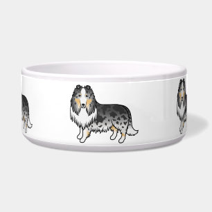Comedero Collie Áspero Blue Merle Cute Perro de Dibujos Ani