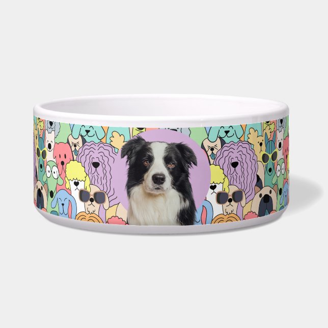 Comedero Collie Fronteriza Personalizada Foto y Tazón de Pe (Frente)