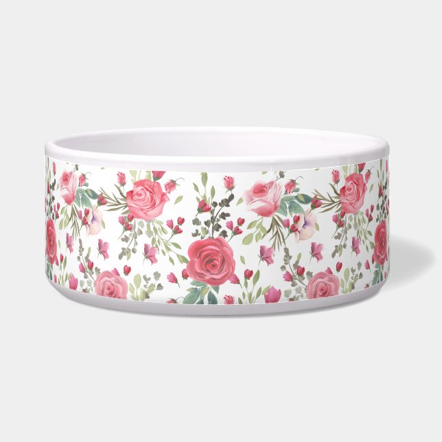Comedero Color de agua rosado floral (Frente)