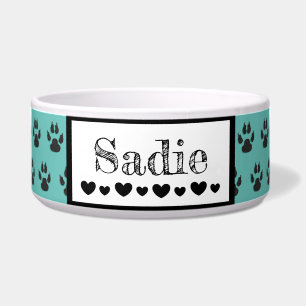 Comedero Color Personalizado del nombre del perro de la imp