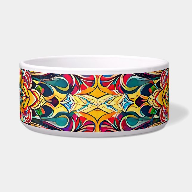 Comedero Color Symphony Mandala – Bold Psychedelic Floral (Frente)