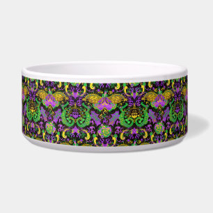 Comedero Colores de Mardi Gras Damask Dragon, mariposa, ser