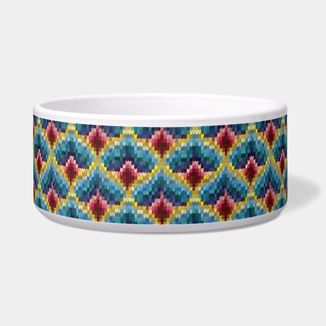 Comedero Colorido patrón de Moda Bargello Embroidery Boho (Frente)