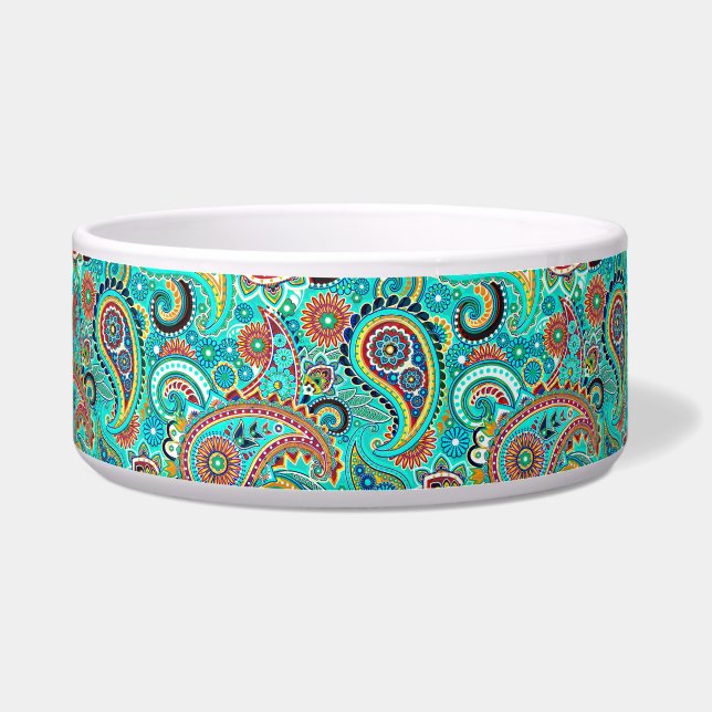 Comedero Colorido Retro Paisley (Frente)