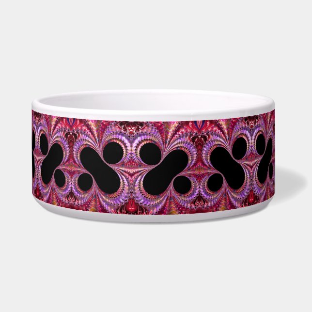 Comedero Colorido rojo morado negro Rótulo fractal (Derecha)