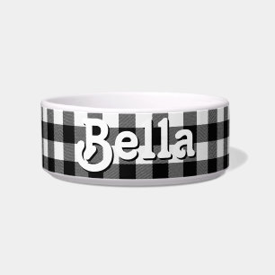 Comedero Comida de perro Personalizado de búfalo negro y bl