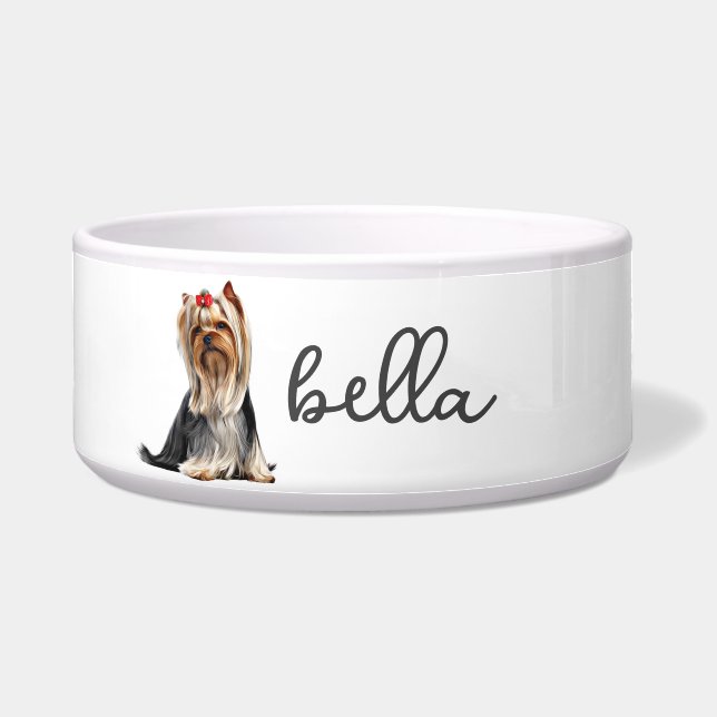 Comedero Comida personalizada de perro de Yorkshire Terrier (Frente)