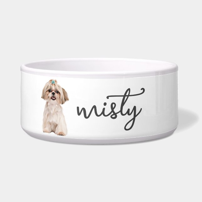 Comedero Comida Shih Tzu personalizada (Frente)