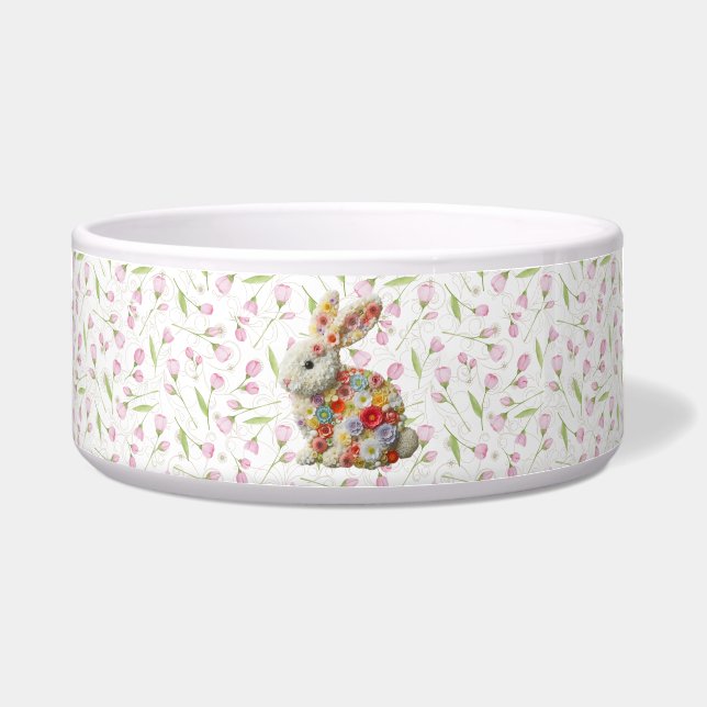 Comedero Conejito de Pascua con flores (Frente)