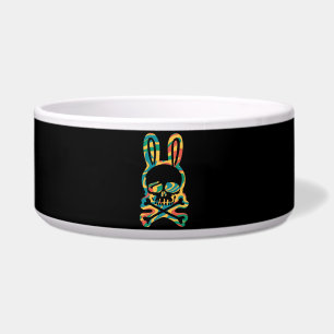 Comedero Conejo de Pascua Retro Tie Dye Conejo Calavera Cru