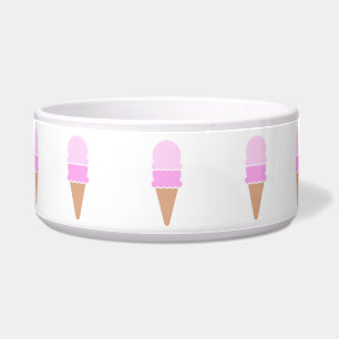 Comedero Cono de crema de hielo rosa de doble escote