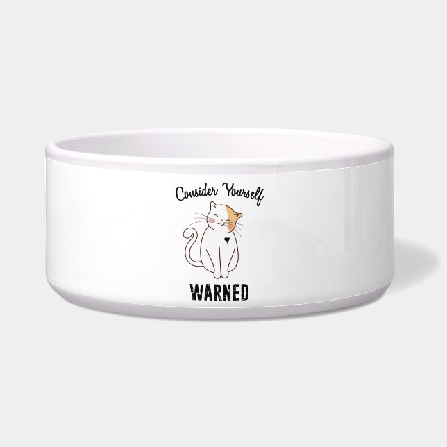 Comedero Considere a su propio gato malvado advertido (Frente)