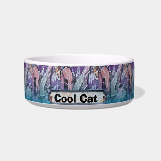 Comedero Cool Cat Graffiti Blue Purple Sign (Frente)