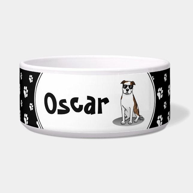 Comedero Cool Pit Bull y gafas de sol (lt brindle blanco 3) (Frente)