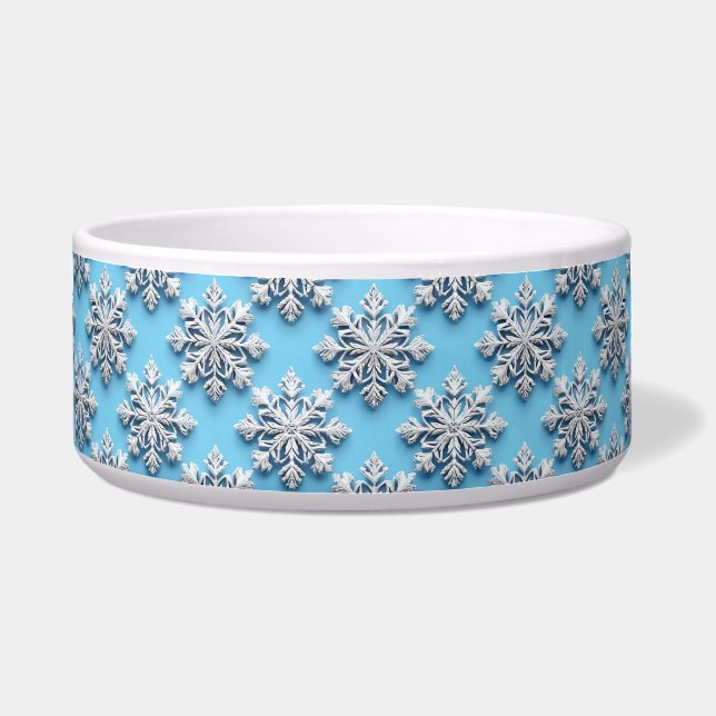Comedero Copo de nieve 3d azul (Frente)