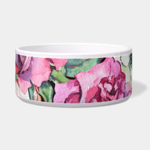 Comedero Corazón acuarela floral: rosas vintage.