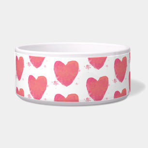Comedero Corazón de acuarela rosa