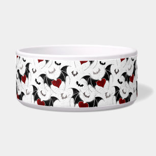 Comedero Corazón de Halloween con alas de murciélago negro