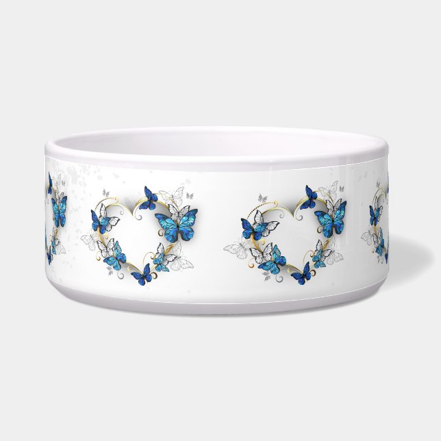 Comedero Corazón de joyas con mariposas Morfo (Frente)