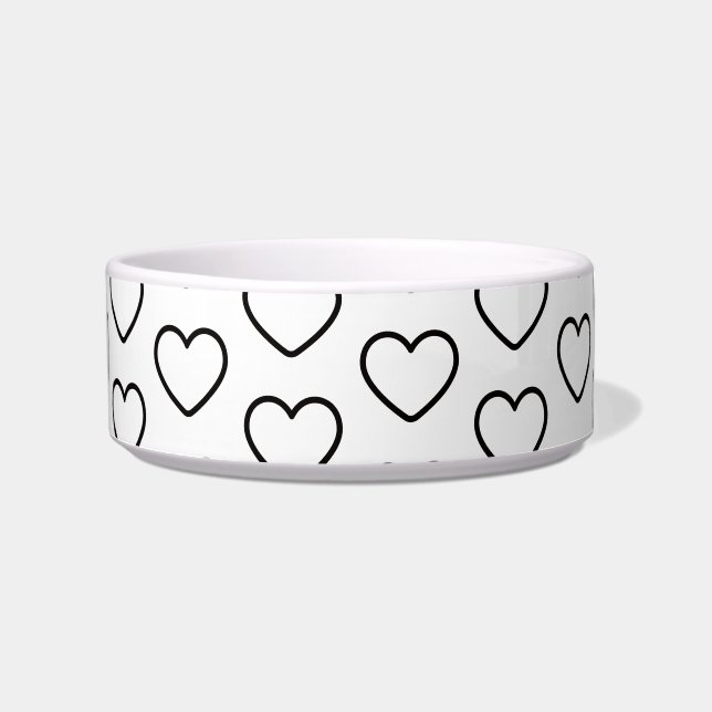 Comedero Corazón de lunares Amor Gato Perro  (Frente)
