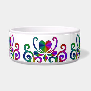 Comedero Corazón y ornamento arcoiris