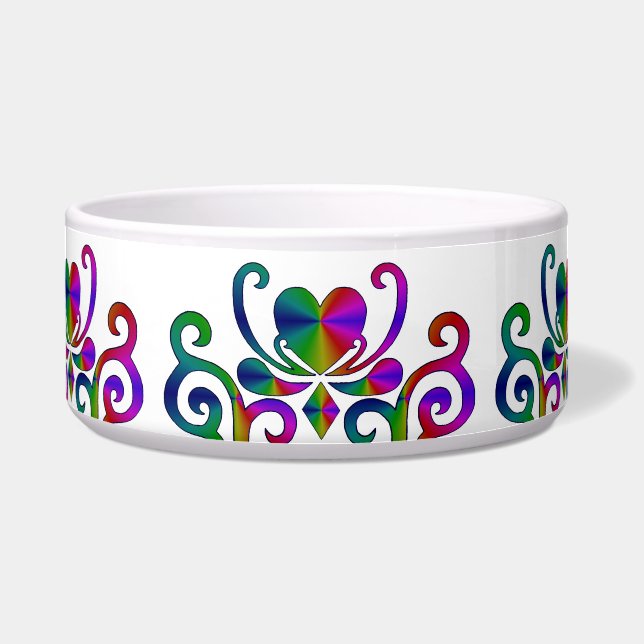 Comedero Corazón y ornamento arcoiris (Frente)