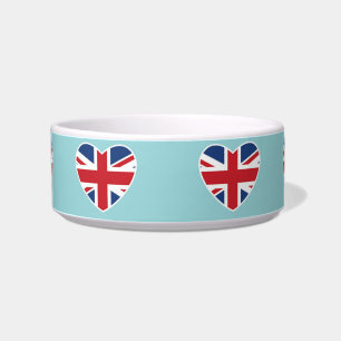 Comedero Corazones británicos - Union Jack Light Blue