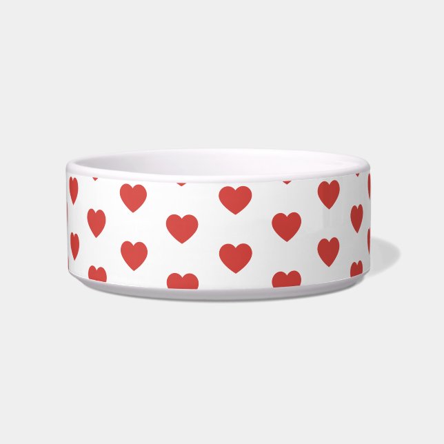 Comedero Corazones de lunares aman gato perro (Frente)