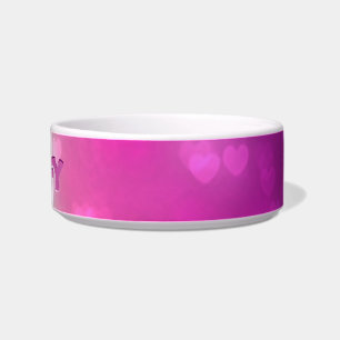 Comedero Corazones rojos y rosados personalizados