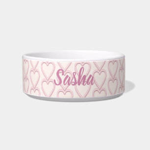 Comedero Corazones rosa pálido