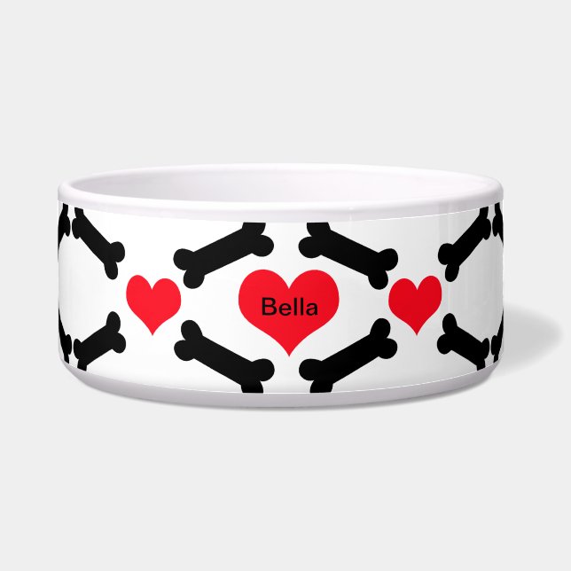 Comedero Corazones y huesos de perro (Frente)