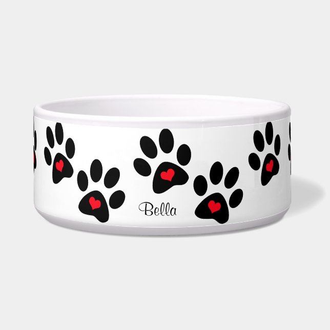 Comedero Corazones y Pawprints (Frente)