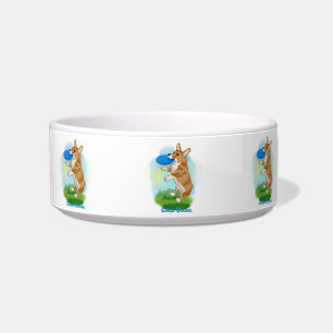 Comedero Corgi con frisbee