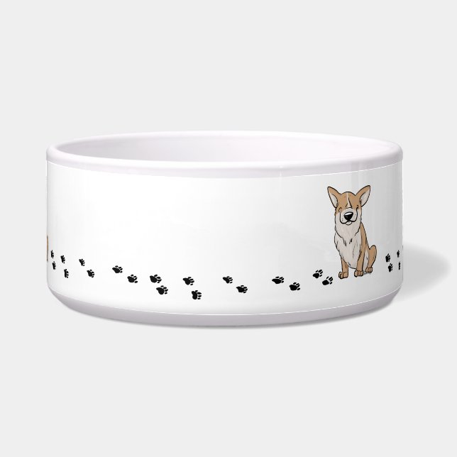 Comedero Corgi Paw Print Ceramic Pet Bowl (Frente)