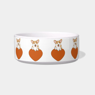 Comedero Corgi Sonriente Con Perro Corazón