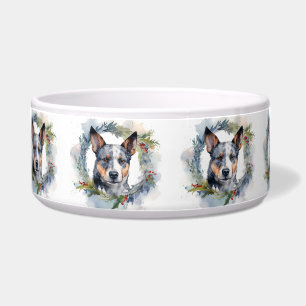 Comedero Corona de Navidad de Blue Heeler Perro Festivo