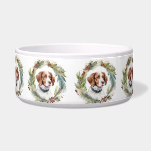 Comedero Corona de Navidad de Brittany Spaniel Perro Festiv