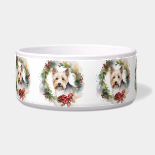 Comedero Corona de Navidad de Terrier Biewer Perro festivo
