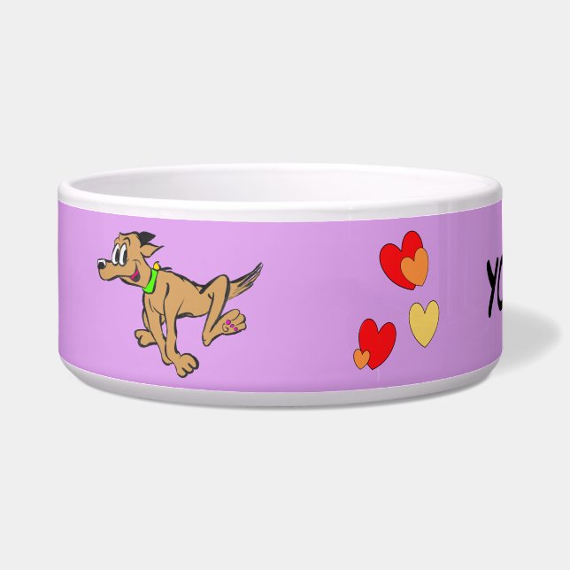 Comedero Corriendo Personalizado de perro. Foto de Pet Bowl (Izquierda)