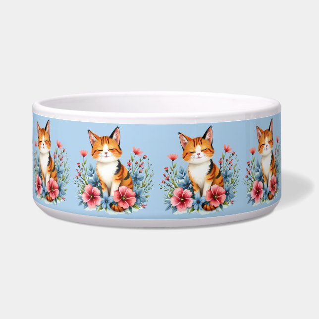 Comedero Cottagecore Gato Floral Sereno Fino Botánico (Frente)