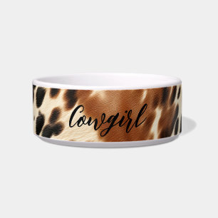 Comedero Cowboy Cream Brown Black Piel de vaca
