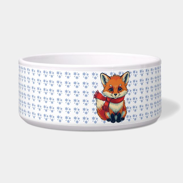 Comedero Cozy Christmas Fox Ceramic Pet Bowl (Frente)