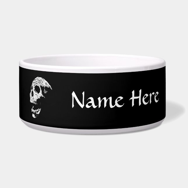 Comedero Cráneo en blanco en negro (Frente)