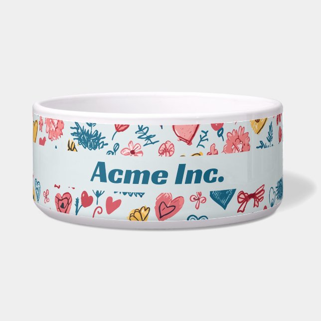 Comedero Crayon Pastel Corazón y Flores (Frente)