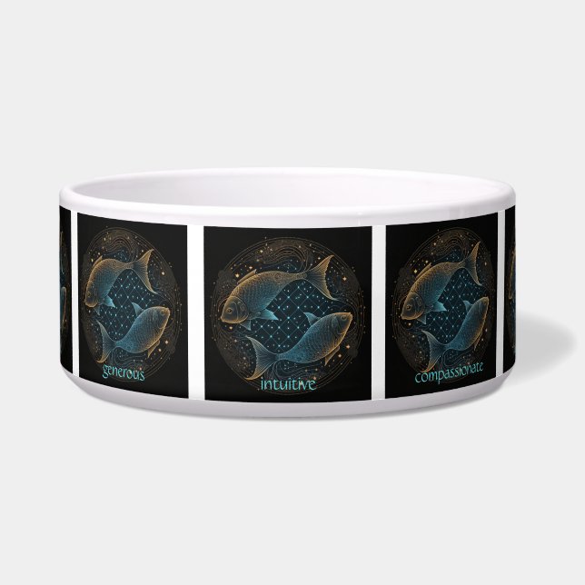 Comedero Crea tu propia astrología mística Pisces Zodiac (Frente)