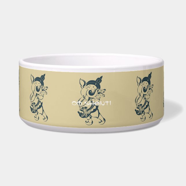 Comedero Crea tu propia flauta verde y dorada para ganesh (Frente)