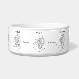 Comedero Crea tu propio elegante Leo Zodiac blanco y negro