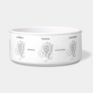 Comedero Crea tu propio elegante Leo Zodiac blanco y negro