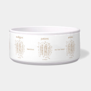 Comedero Crea tu propio elegante Virgo Zodíaco en oro y bla