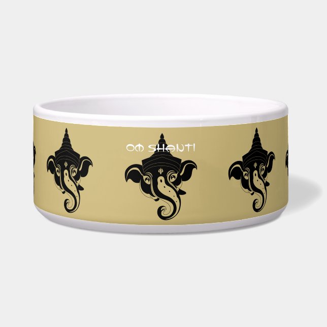 Comedero Crea tu propio Ganesh negro y dorado (Frente)